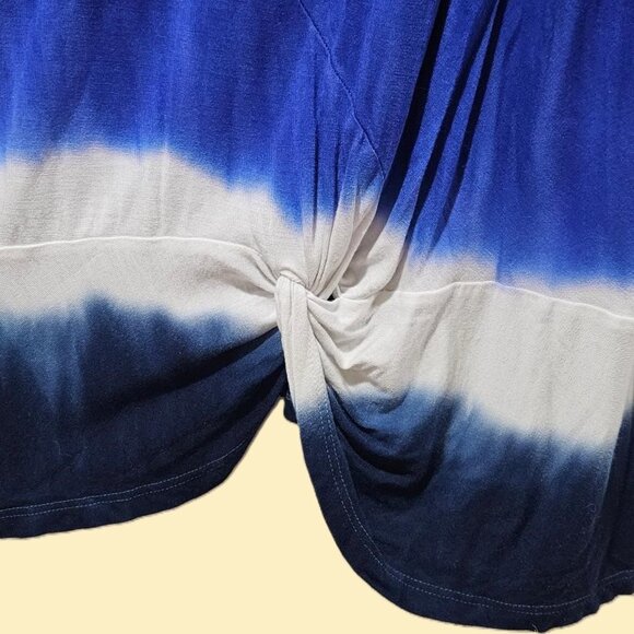 INC ROYAL BLUE KNOT SCOOP SHORT SLEEVE TOP  2X - 3X  CRUISE RESORT TRAVEL - Picture 4 of 7